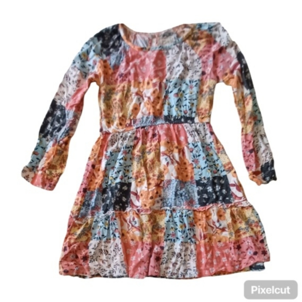 🆕️ Girls Long-sleeve Floral Dress - Size 12
